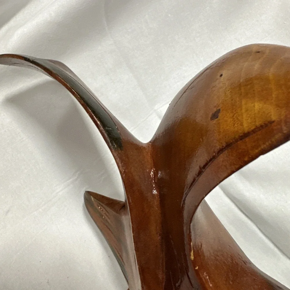 Hand‎ Carved Wooden Fish from Haiti Detailed Tri-Tone Color Wood Decor